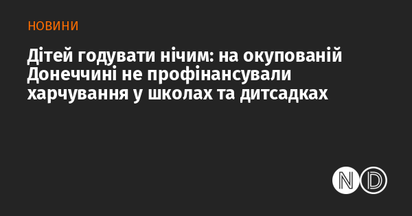 Дітям нічого їсти: на окупованій Донеччині не виділили кошти на харчування в навчальних закладах