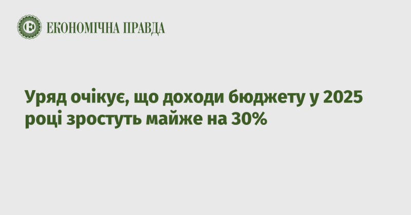 Влада прогнозує, що у 2025 році бюджетні надходження зростуть приблизно на 30%.